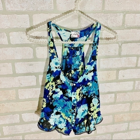 Intimately Free People Blue Floral Layerin… - Picture 2 of 7
